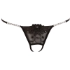 Cottelli LINGERIE - Seksowne Stringi Z Kwiatem I Delikatnymi Dżetami S/M