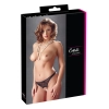 Cottelli LINGERIE - Czarne Koronkowe Stringi Z Perłami W Kroczu M