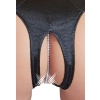 Cottelli LINGERIE - Seksowne Satynowe Majteczki Z Perełkami W Kroczu Czarne XL