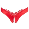 Cottelli LINGERIE - Seksowne Satynowe Majteczki Z Perełkami W Kroczu Czerwone S
