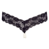 Cottelli LINGERIE - Czarne Koronkowe Stringi Z Naszyjnikiem Z Pereł W Kroku M