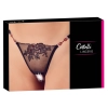 Cottelli LINGERIE - Seksowne Stringi Z Siateczki Z Eleganckim Haftem M/L