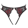 Cottelli LINGERIE - Seksowne Mocno Wycięte Koronkowe Majteczki Czarno-Czerwony S-L