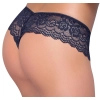 Cottelli LINGERIE - Wysokie Stringi Z Delikatnej Elastycznej Koronki XL