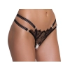 Cottelli LINGERIE - Stringi Z Delikatną Koronką I Ozdobnymi Dżetami M/L