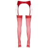 Cottelli LEGWEAR - Klasyczne Czerwone Pończochy Z Elegancką Koronką 4