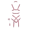 Bad Kitty - Czerwone Body Z Paseczków Uprząż Otwarte S/M