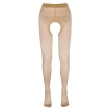 Cottelli LEGWEAR - Beżowe Rajstopy Bez Krocza Z Czarnym Szwem Z Tyłu 3
