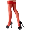 Cottelli LEGWEAR - Czerwone Klasyczne Pończochy Z Koronką S