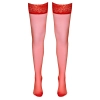 Cottelli LEGWEAR - Czerwone Klasyczne Pończochy Z Koronką XL