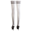 Cottelli LEGWEAR - Seksowne Pończochy Z Ozdobnym Szwem I Srebrną Koronką M