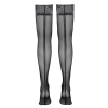 Cottelli LEGWEAR - Seksowne Pończochy Z Ozdobnym Szwem I Srebrną Koronką M