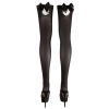 Cottelli LEGWEAR - Czarne Pończochy Z Kokardką I Kryształową Dekoracją XL