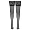 Cottelli LEGWEAR - Seksowne Czarne Pończochy Z Wysoką Koronką 3