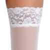 Cottelli LEGWEAR - Białe Klasyczne Pończochy Z Piękną Koronką 3