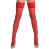 Cottelli LEGWEAR - Czerwone Klasyczne Pończochy Z Piękną Koronką 2