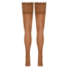 Cottelli LEGWEAR - Samonośne Beżowe Pończochy Z Szeroką Koronką 4
