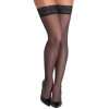 Cottelli LEGWEAR - Klasyczne Gładkie Pończochy Z Elegancką Koronką 5