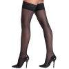 Cottelli LEGWEAR - Czarne Klasyczne Pończochy Z Koronką I Ozdobnym Szwem 3