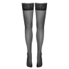 Cottelli LEGWEAR - Czarne Klasyczne Pończochy Z Koronką I Ozdobnym Szwem 3