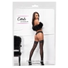 Cottelli LEGWEAR - Czarne Pończochy Z Wzorem Kropeczek I Szelek 4
