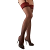 Cottelli LEGWEAR - Czarne Pończochy Z Czerwoną Koronką 4