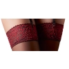 Cottelli LEGWEAR - Czarne Pończochy Z Czerwoną Koronką 4