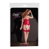 Cottelli LEGWEAR - Beżowe Pończochy Z Czerwonym Szwem I Wykończeniem 4