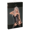 Noir - Seksowny Panterkowy Gorset Z 6 Szelkami Do Pończoch Czarny XL