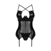 Obsessive - Seksowny Gorset Z Paskami Do Pończoch i Stringi Norides Czarne XL/2XL