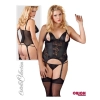 Cottelli CURVES - Seksowna Koszulka Z Rozcięciem Na Miseczkach + Stringi 4XL
