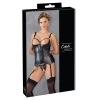 Cottelli Bondage - Seksowna Matowa Koszulka Bez Biustu + Otwarte Stringi M