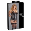 Cottelli Bondage - Seksowna Koszulka Z Paskami Do Pończoch I Mankietami Z Tyłu 95D/2XL