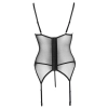 Cottelli LINGERIE - Seksowna Matowa Koszulka Z Paskami i I Delikatną Koronką + Stringi XL