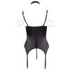 Abierta Fina - Zmysłowa Koszulka Do Pończoch Z Elegancką Koronką + Stringi 85B/L