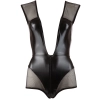 Cottelli PARTY - Seksowne Matowe Body Z Dodatkiem Siateczki Czarne XL