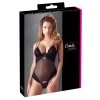 Cottelli LINGERIE - Seksowne Siateczkowe Body Z Ozdobnym Kryształem 85C/L