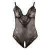 Cottelli CURVES - Seksowne Body Z Delikatną Koronką I Otwartym Kroczem 4XL