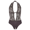 Cottelli LINGERIE - Koronkowe Czarne Body Z Otwartym Kroczem M