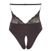 Cottelli LINGERIE - Koronkowe Czarne Body Z Otwartym Kroczem L