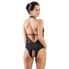 Cottelli LINGERIE - Koronkowe Czarne Body Z Otwartym Kroczem L
