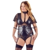 Cottelli Bondage - Seksowne Body Z Mankietami I Rozpinanym Krokiem 4XL