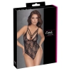 Cottelli LINGERIE - Seksowne Koronkowe Body Z Ozdobnymi Paskami Czarne XL