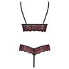 Cottelli LINGERIE - Gorące Body Z Dwukolorowej Koronki Z Kwiatowym Motywem S/M