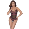 Cottelli LINGERIE - Gorące Body Z Dwukolorowej Koronki Z Kwiatowym Motywem L/XL