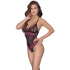 Cottelli LINGERIE - Gorące Body Z Dwukolorowej Koronki Z Kwiatowym Motywem L/XL