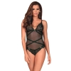 Obsessive - Body Z Koronkowym Dołem I Miseczkami Czarne L/XL