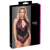 Cottelli CURVES - Dwukolorowe Kwiatowe Body Z Delikatne Koronki XL