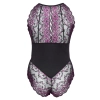 Cottelli CURVES - Dwukolorowe Kwiatowe Body Z Delikatne Koronki 4XL