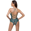 Cottelli LINGERIE - Seksowne Koronkowe Body Z Paseczkami Bez Krocza Zielone S